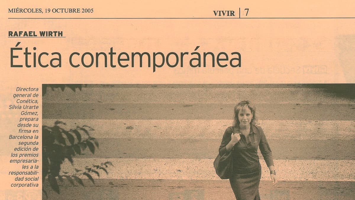 Ética contemporánea - Silvia Urarte en La Vanguardia, octubre 2005
