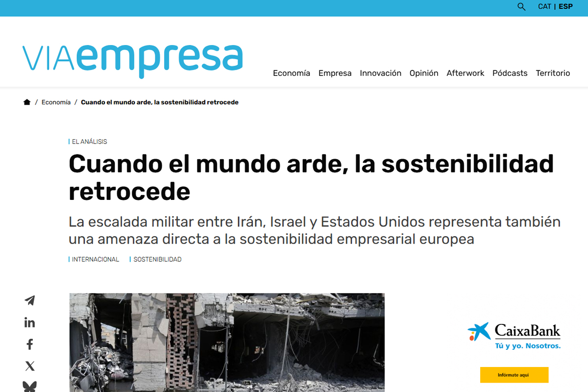 Cuando el mundo arde, la sostenibilidad retrocede Cuando el mundo arde, la sostenibilidad retrocede