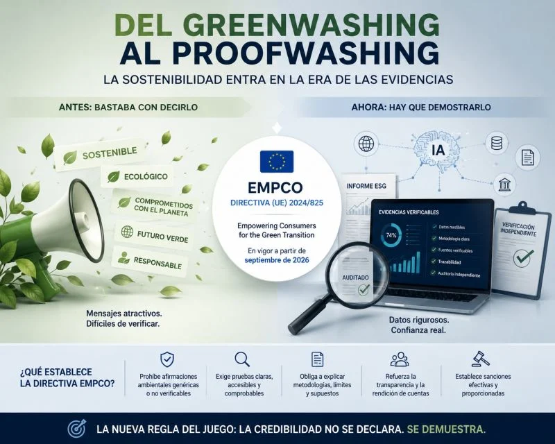 Del Greenwashing al Proofwashing, gráfico